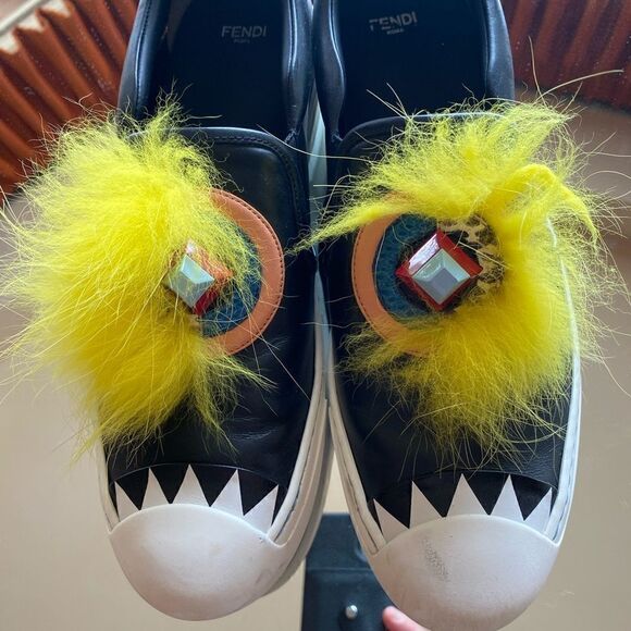 WORN ONCE! Fendi Embellished Sneakers  - Picture 1 of 6